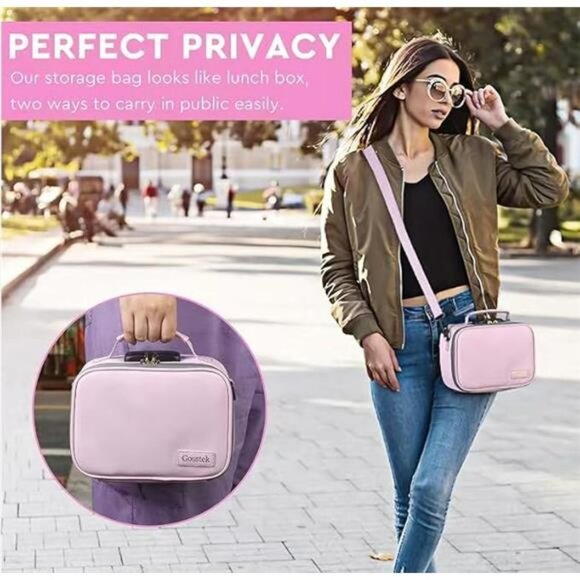 PU leather storage bag locking box organizer travel case with accessories gift - Picture 7 of 8